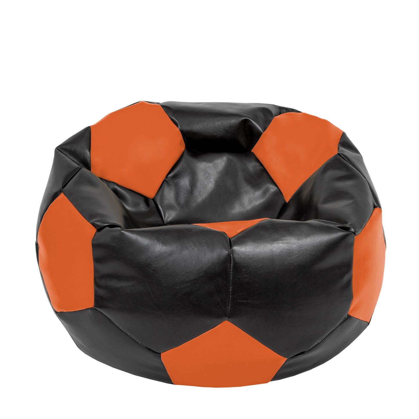 Fotoliu puf Extra Ball - imitatie piele - negru/portocaliu