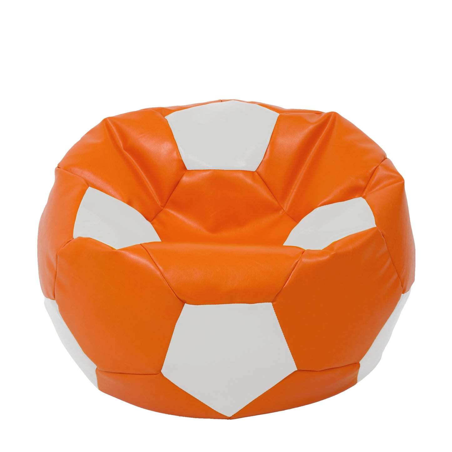 Fotoliu puf Extra Ball - imitatie piele - portocaliu/alb