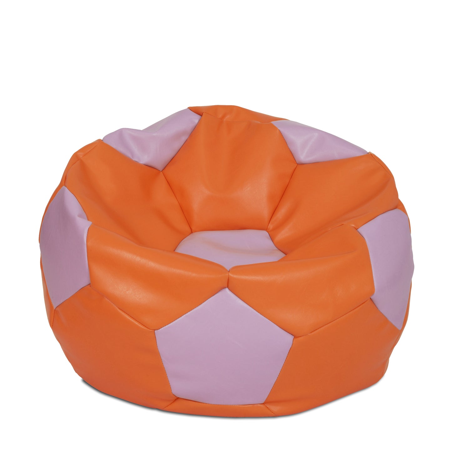 Fotoliu puf Extra Ball - imitatie piele - portocaliu/mov