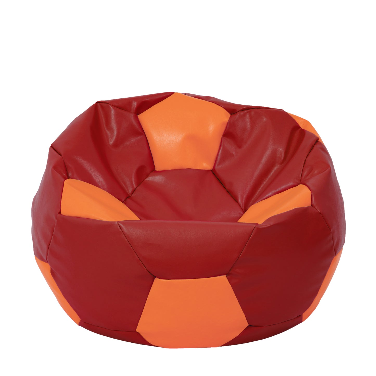 Fotoliu puf Extra Ball - imitatie piele - rosu/portocaliu