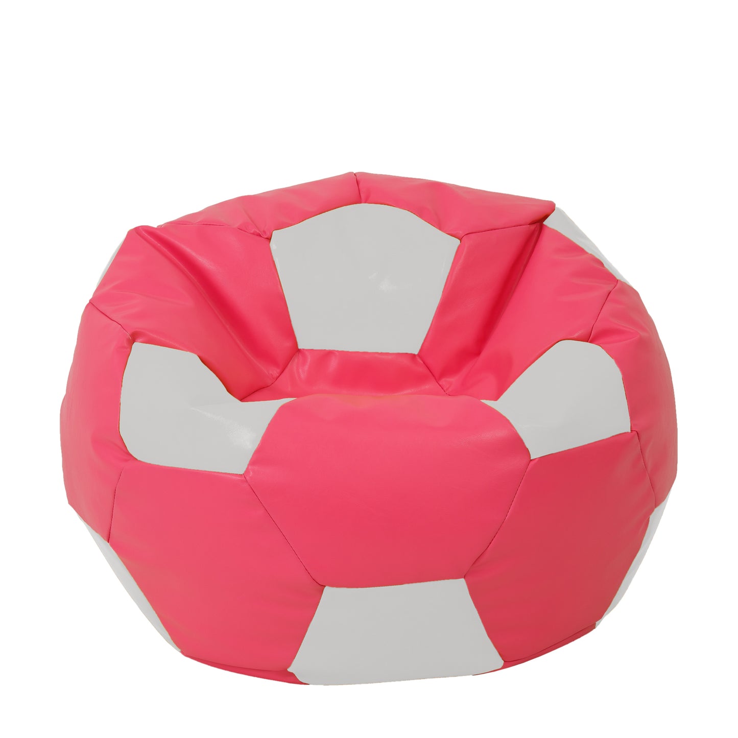 Fotoliu puf Extra Ball - imitatie piele - roz/alb
