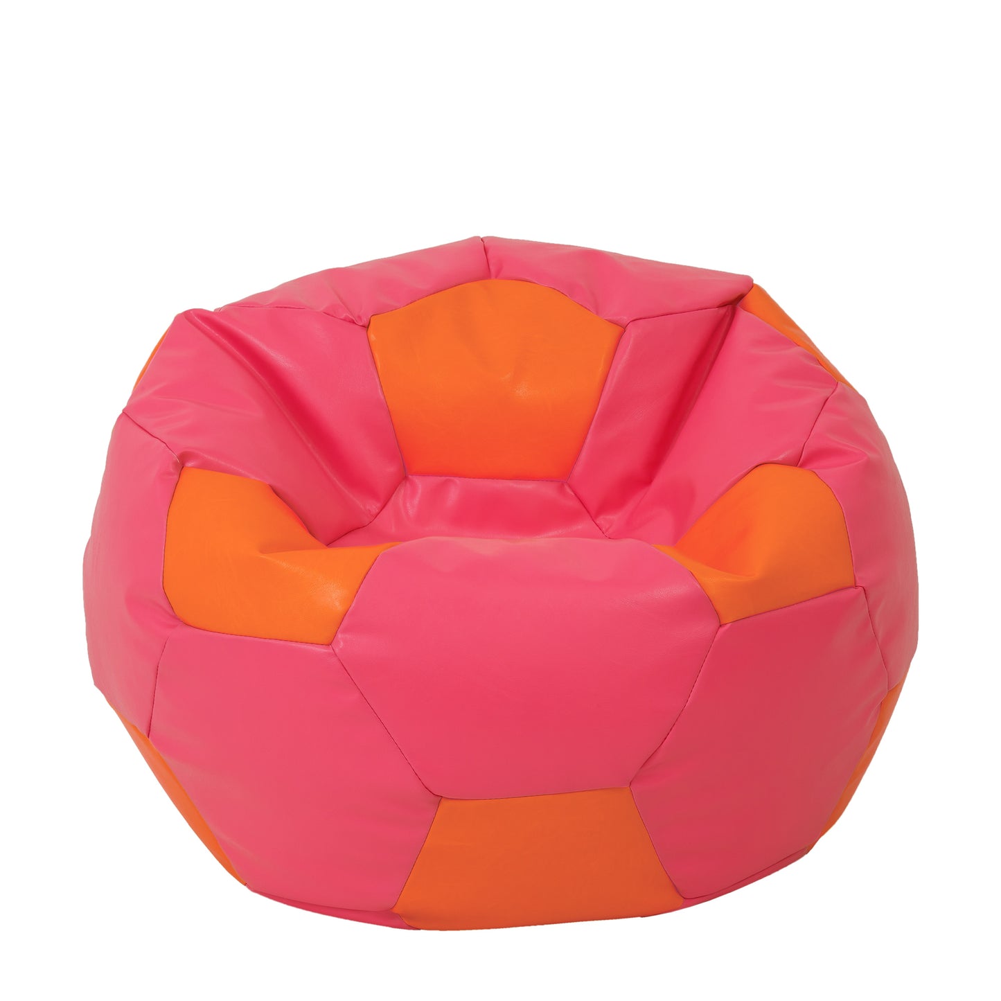 Fotoliu puf Extra Ball - imitatie piele - roz/portocaliu