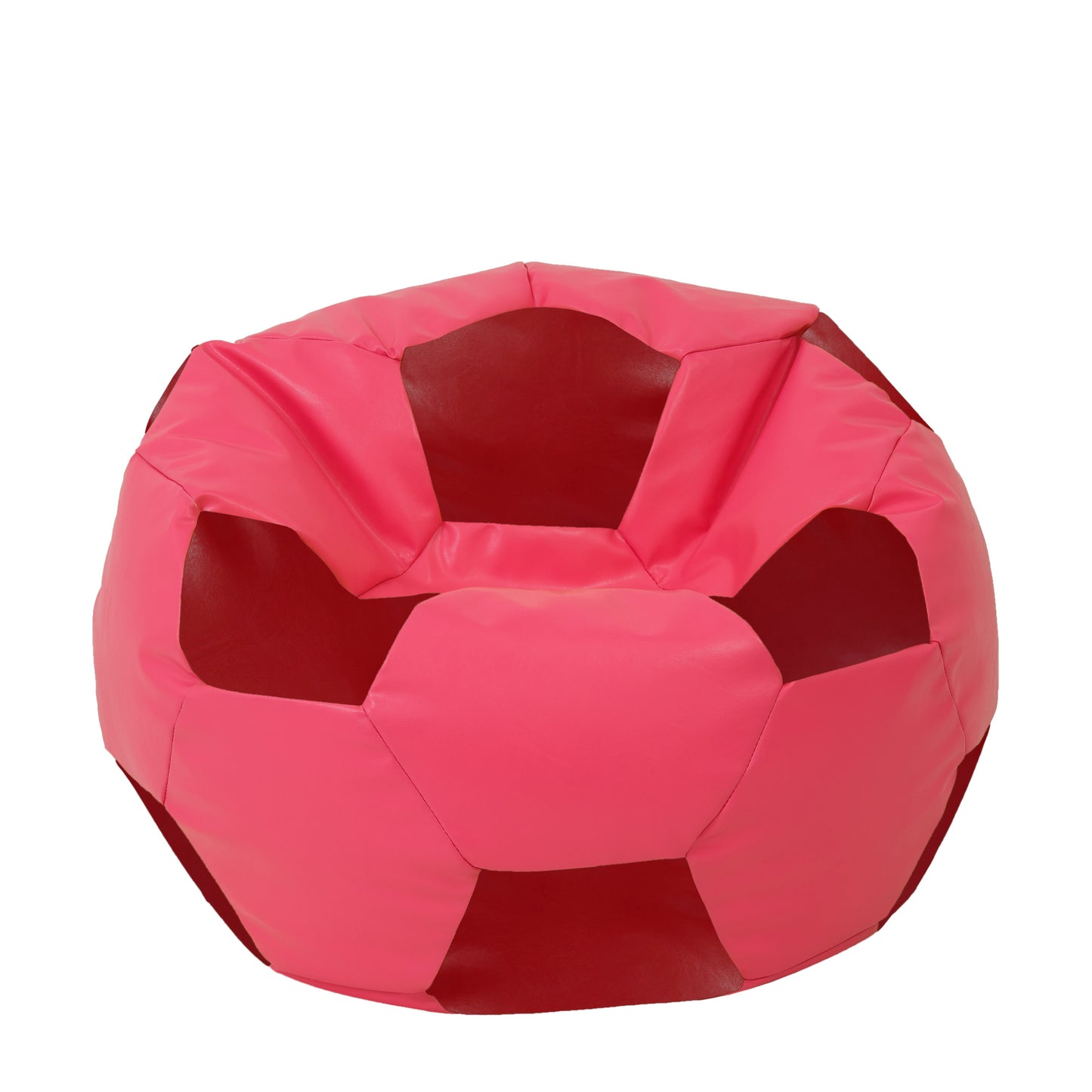 Fotoliu puf Extra Ball - imitatie piele - roz/rosu