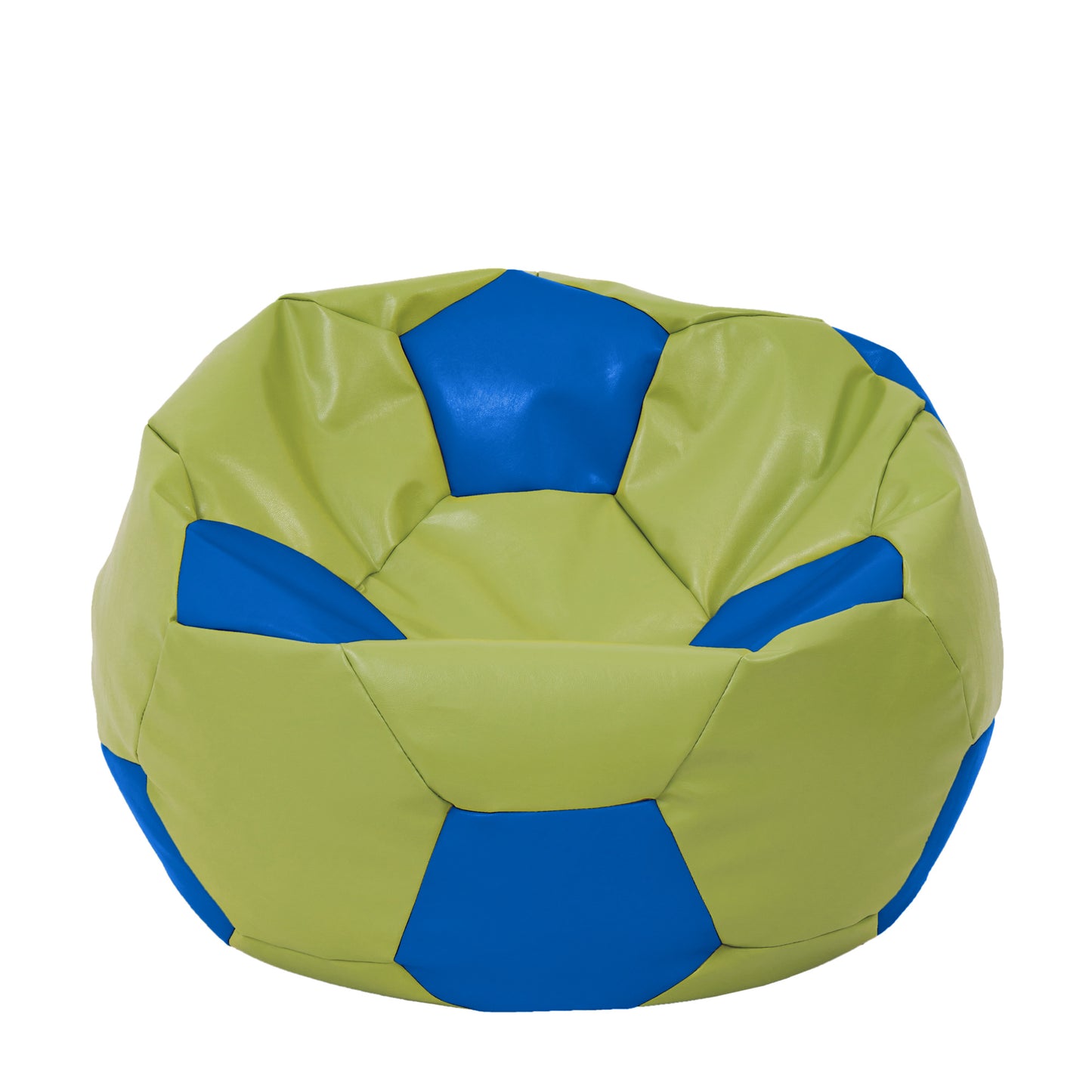 Fotoliu puf Extra Ball - imitatie piele - verde/albastru