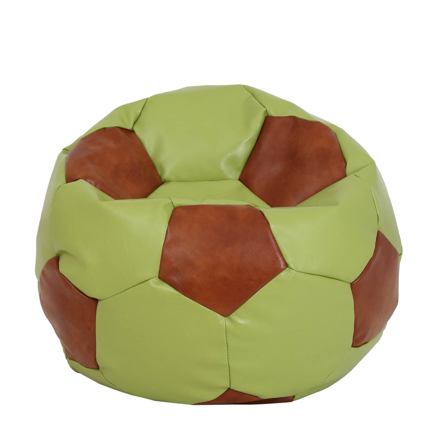 Fotoliu puf Extra Ball - imitatie piele - verde/coniac