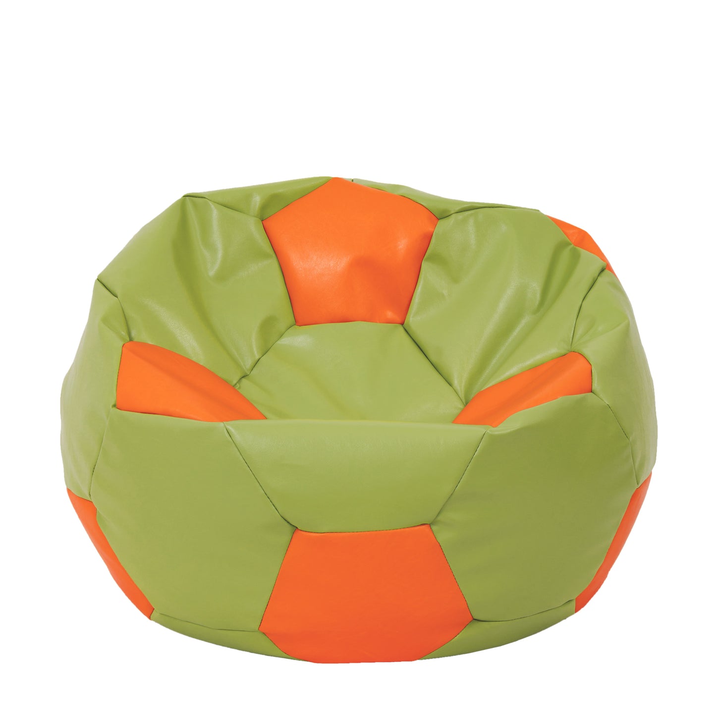 Fotoliu puf Extra Ball - imitatie piele - verde/portocaliu