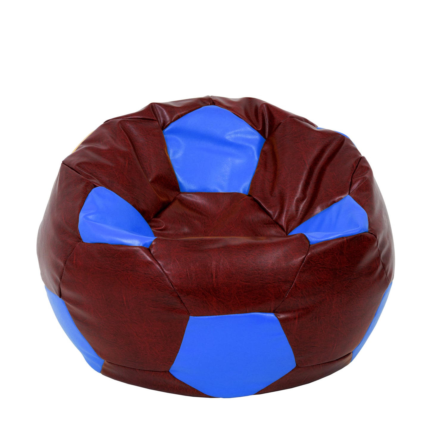 Fotoliu puf Extra Ball - imitatie piele - bordo/albastru