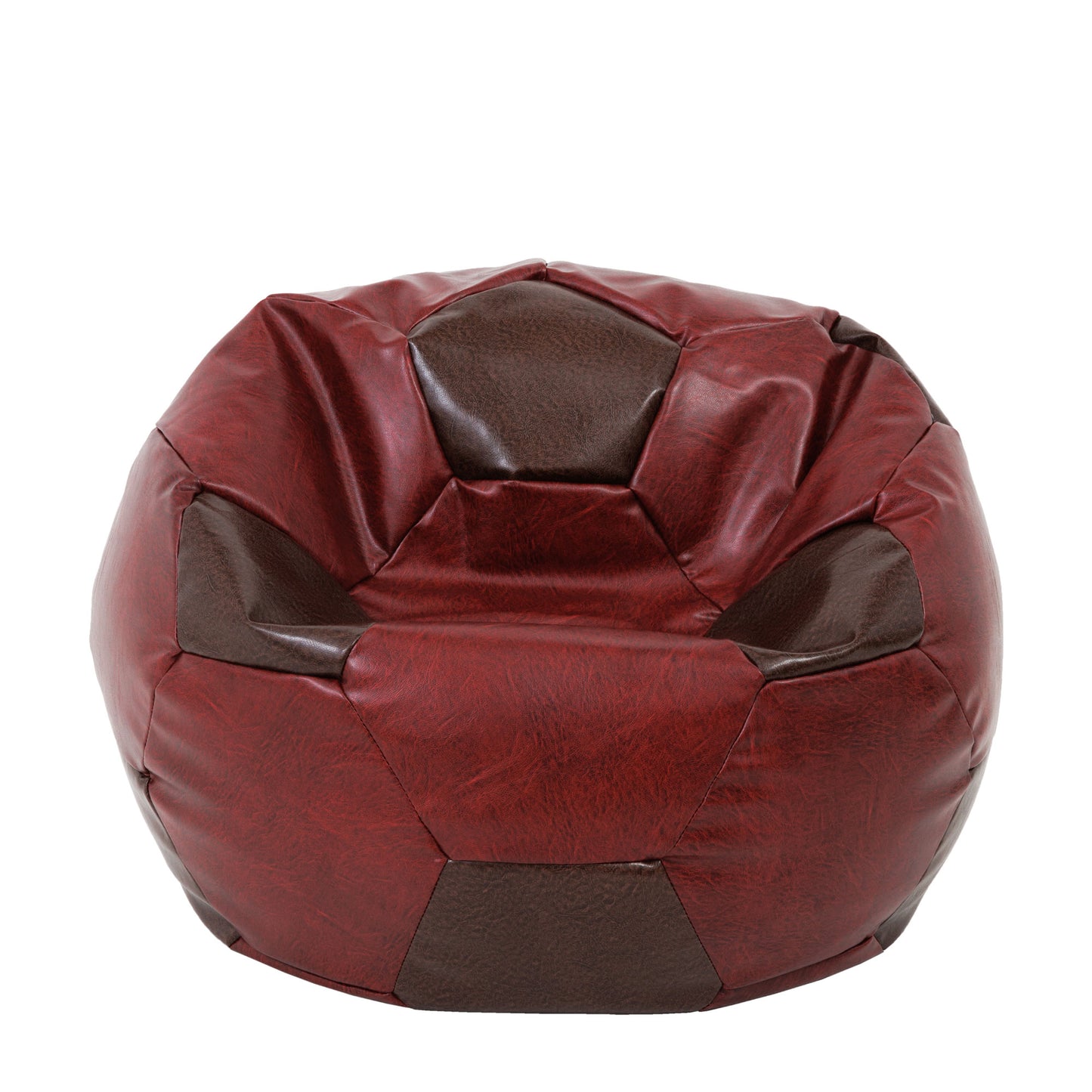 Fotoliu puf Extra Ball - imitatie piele - bordo/maro
