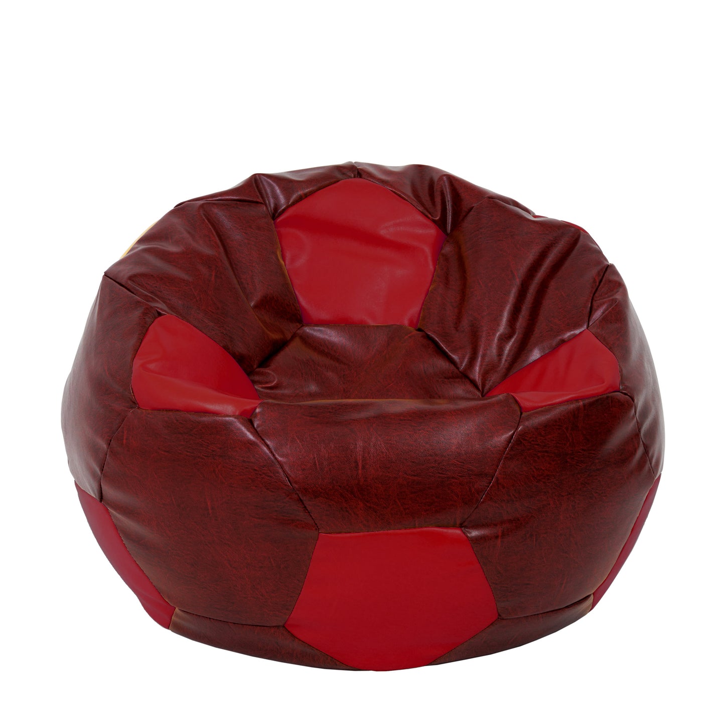 Fotoliu puf Extra Ball - imitatie piele - bordo/rosu