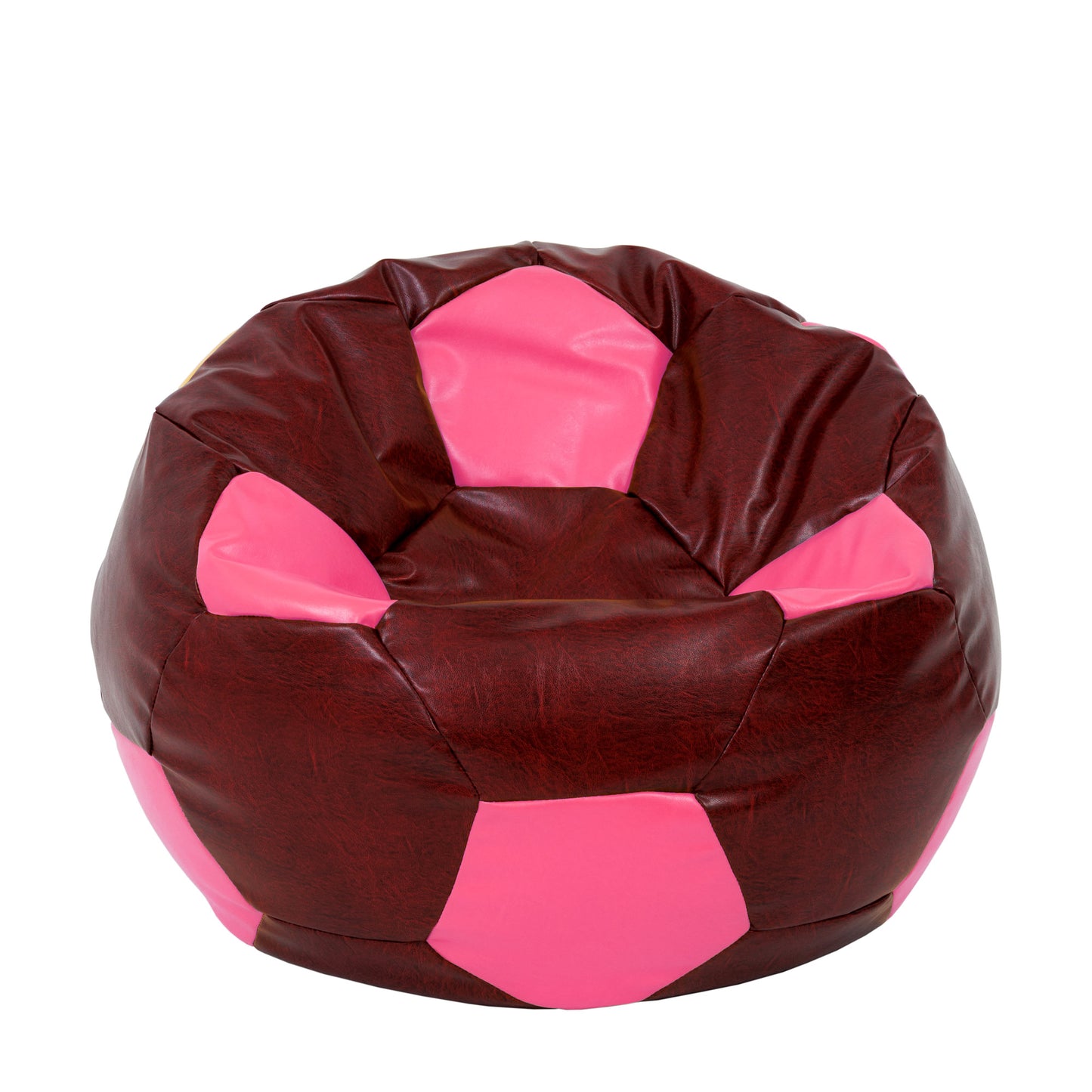 Fotoliu puf Extra Ball - imitatie piele - bordo/roz