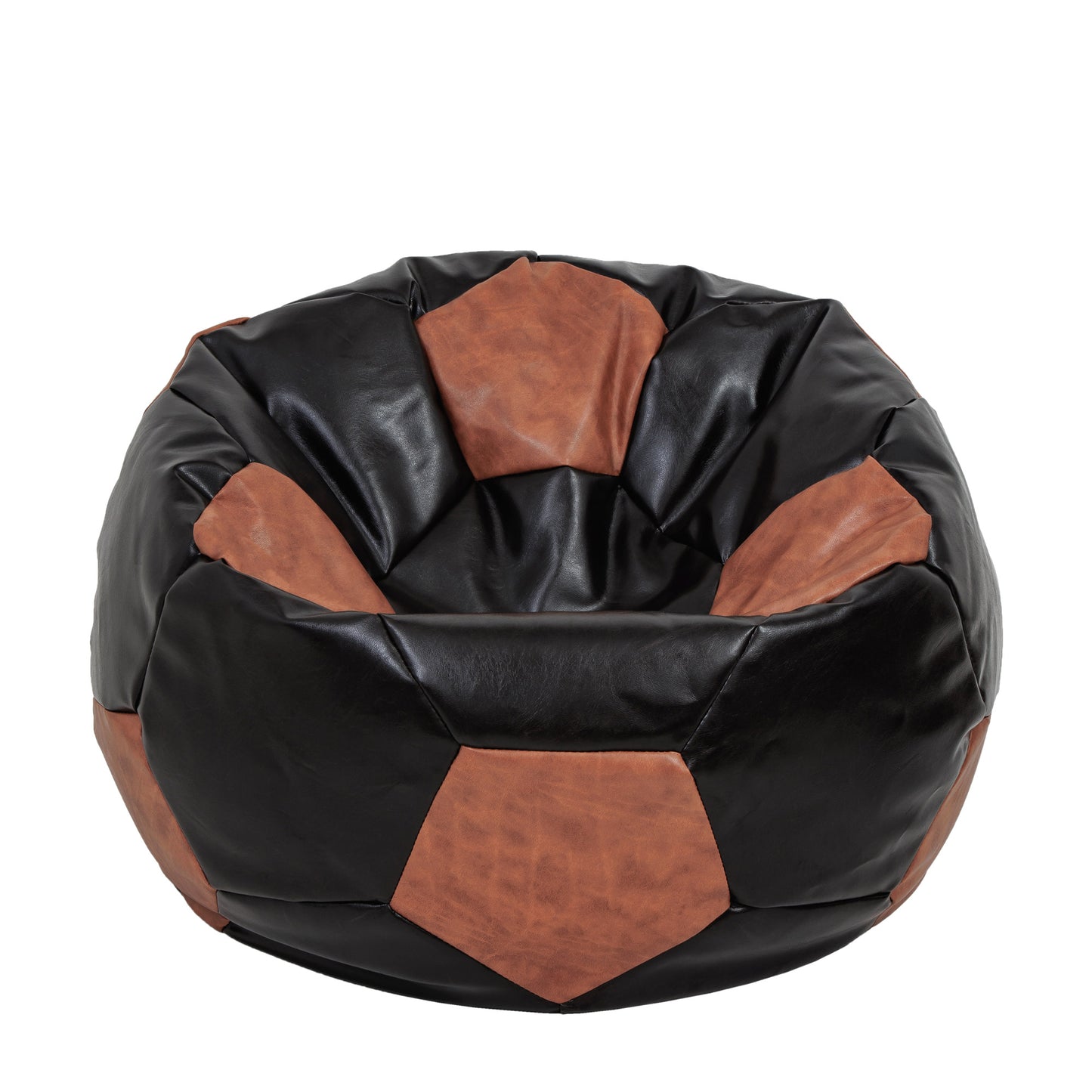 Fotoliu puf Extra Ball - imitatie piele - wenge/coniac