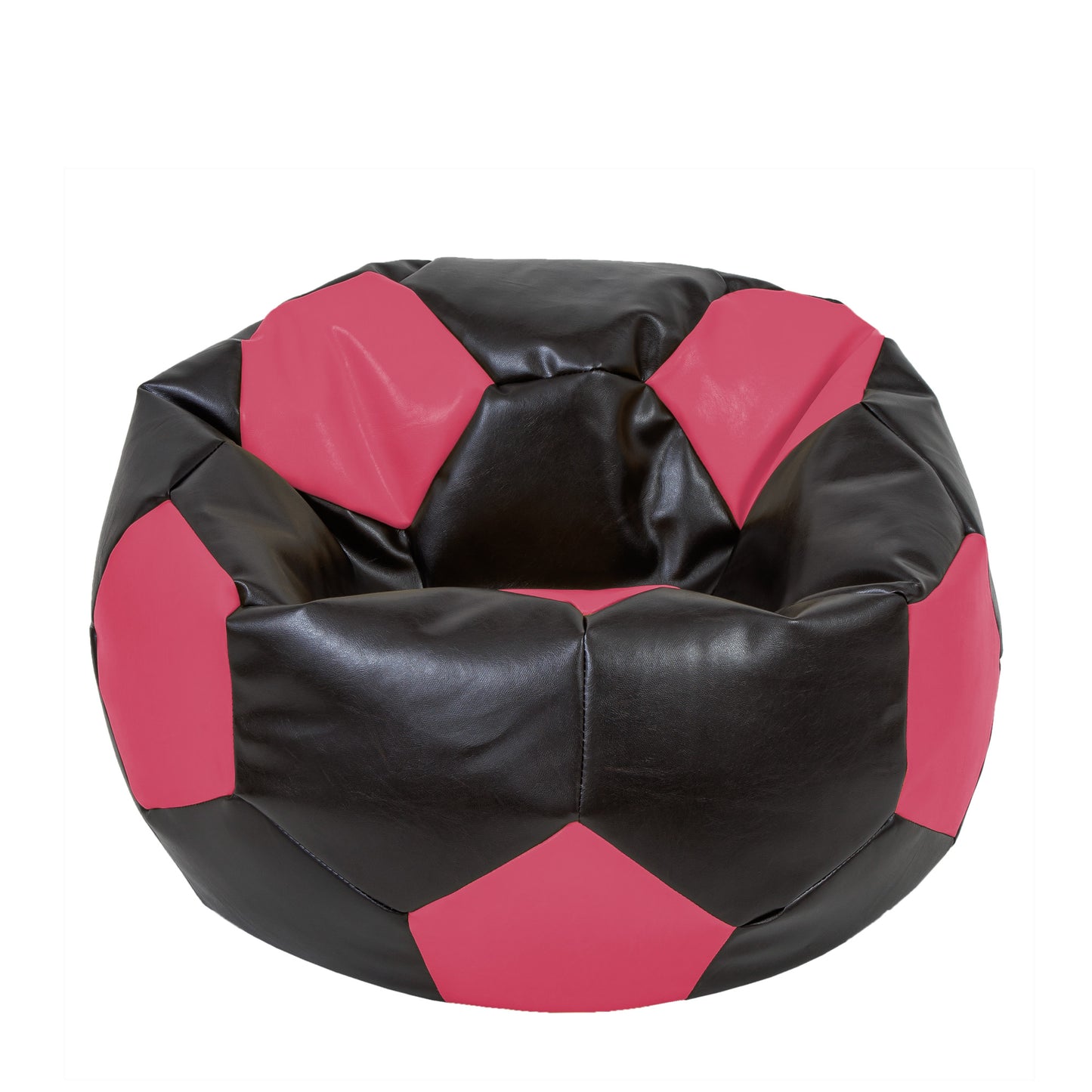 Fotoliu puf Extra Ball - imitatie piele - wenge/roz