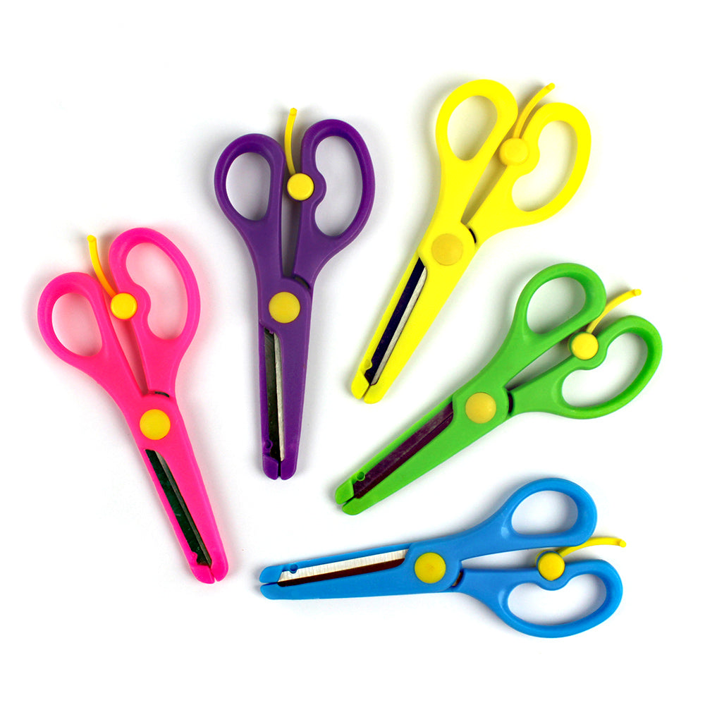 Foarfeca scolara 13 cm cu retur si protectie EVOffice
