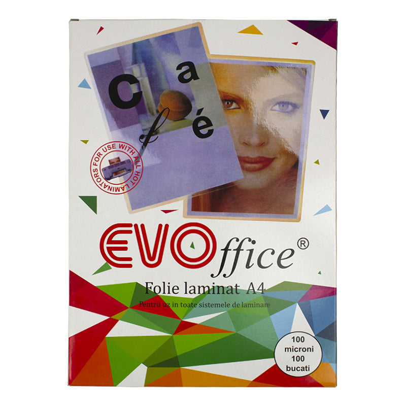 Folie laminat A4 (216*303 mm) 100 microni 100 coli/top EVOffice