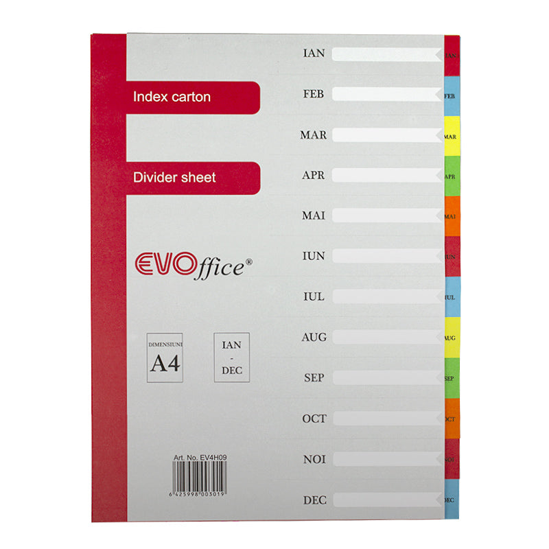 Index carton Ian-Dec EVOffice
