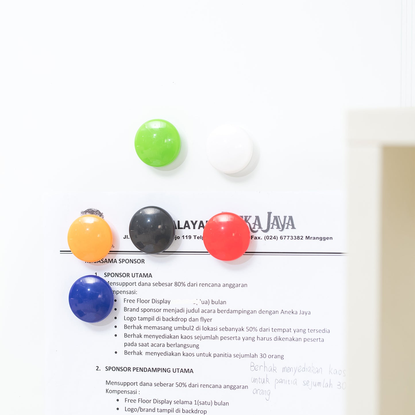 MAGNETI WHITEBOARD 30MM 6 BUC/SET DELI