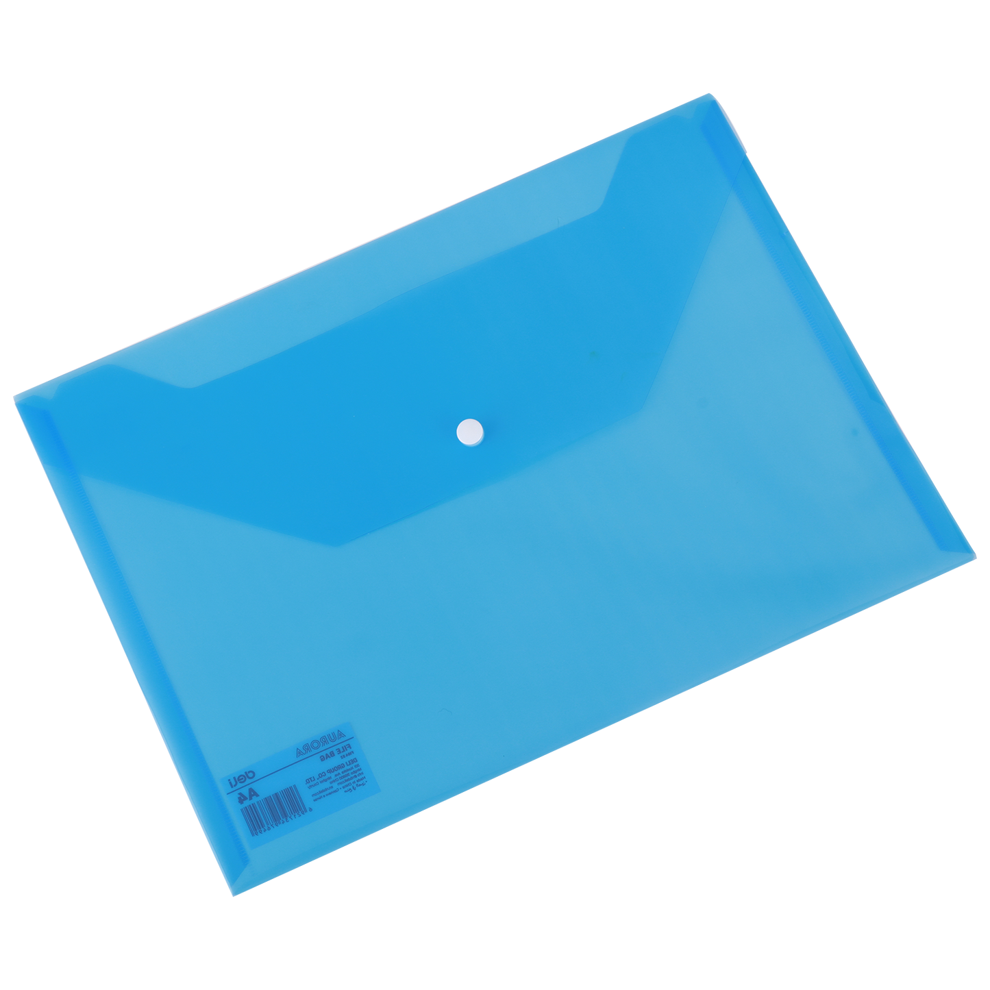 MAPA PLASTIC CU BUTON A4 ALBASTRA DELI