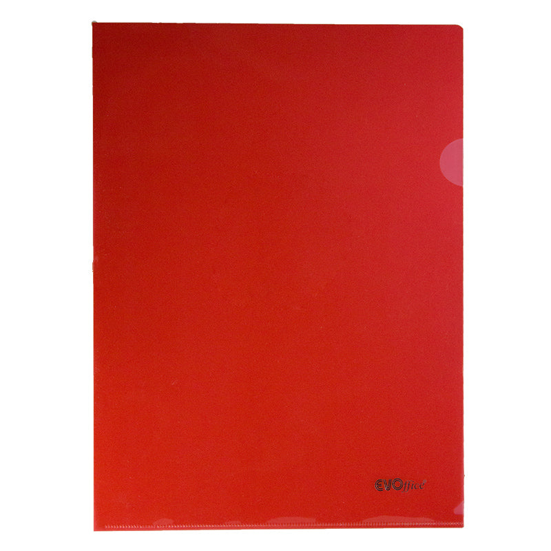 Mapa plastic transparent rosu, A4 120 microni, 50 buc/set EVOffice