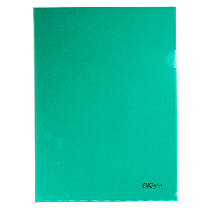 Mapa plastic transparent verde, A4 120 microni, 50 buc/set EVOffice