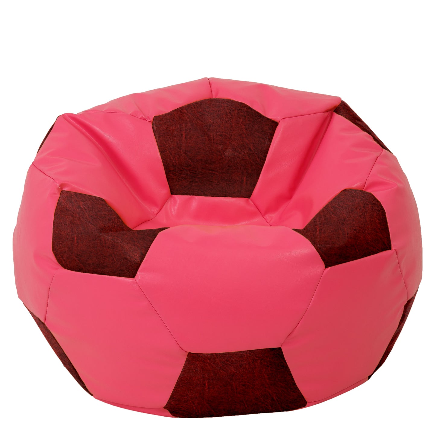 Fotoliu puf Mega Ball - imitatie piele - roz/bordo
