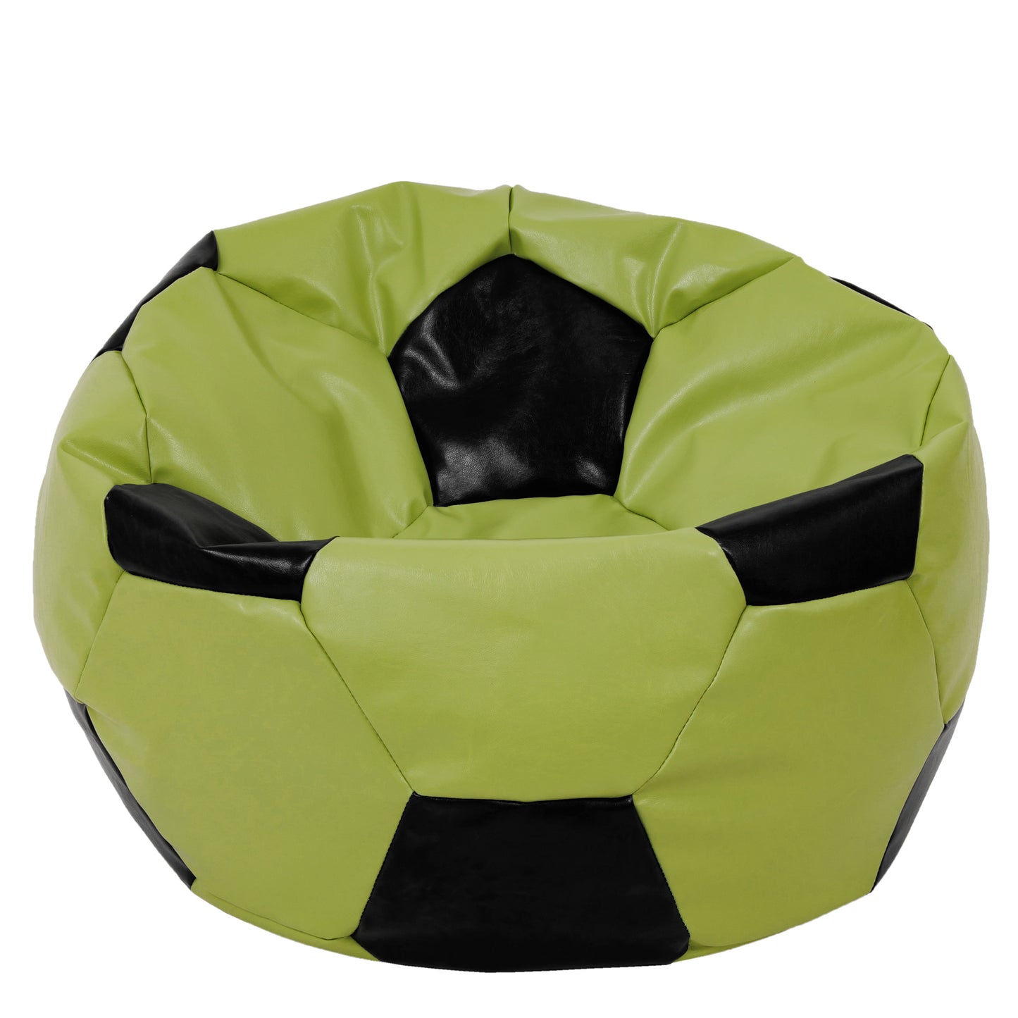 Fotoliu puf Mega Ball - imitatie piele - verde/negru