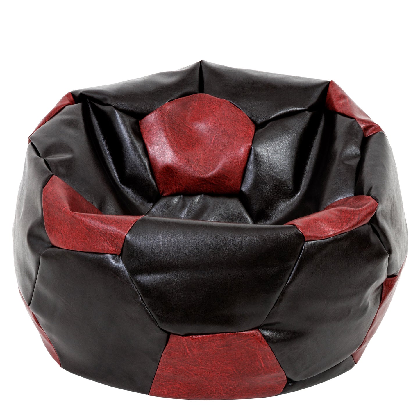 Fotoliu puf Mega Ball - imitatie piele - wenge/bordo