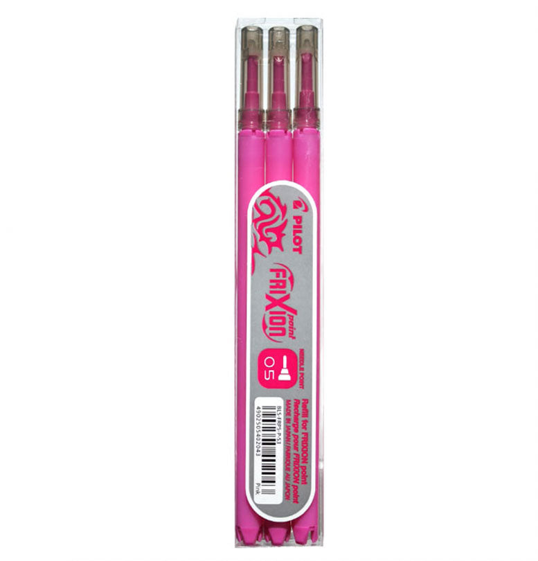 MINA ROLLER 0.5MM ROZ POINT 3/SET FRIXION PILOT