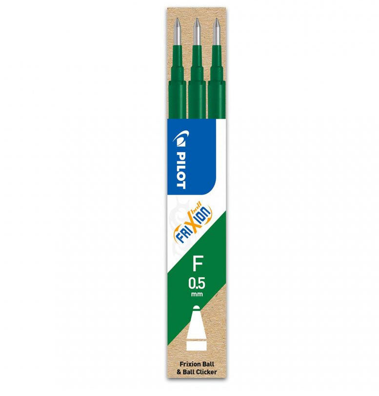 MINA ROLLER 0.5MM VERDE 3/SET FRIXION PILOT