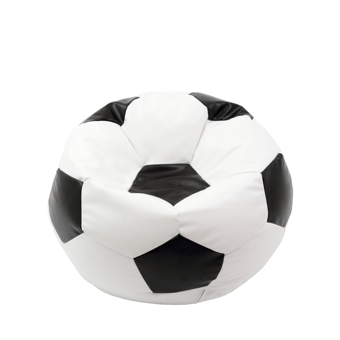 Fotoliu puf Mondo Ball - imitatie piele - alb/negru