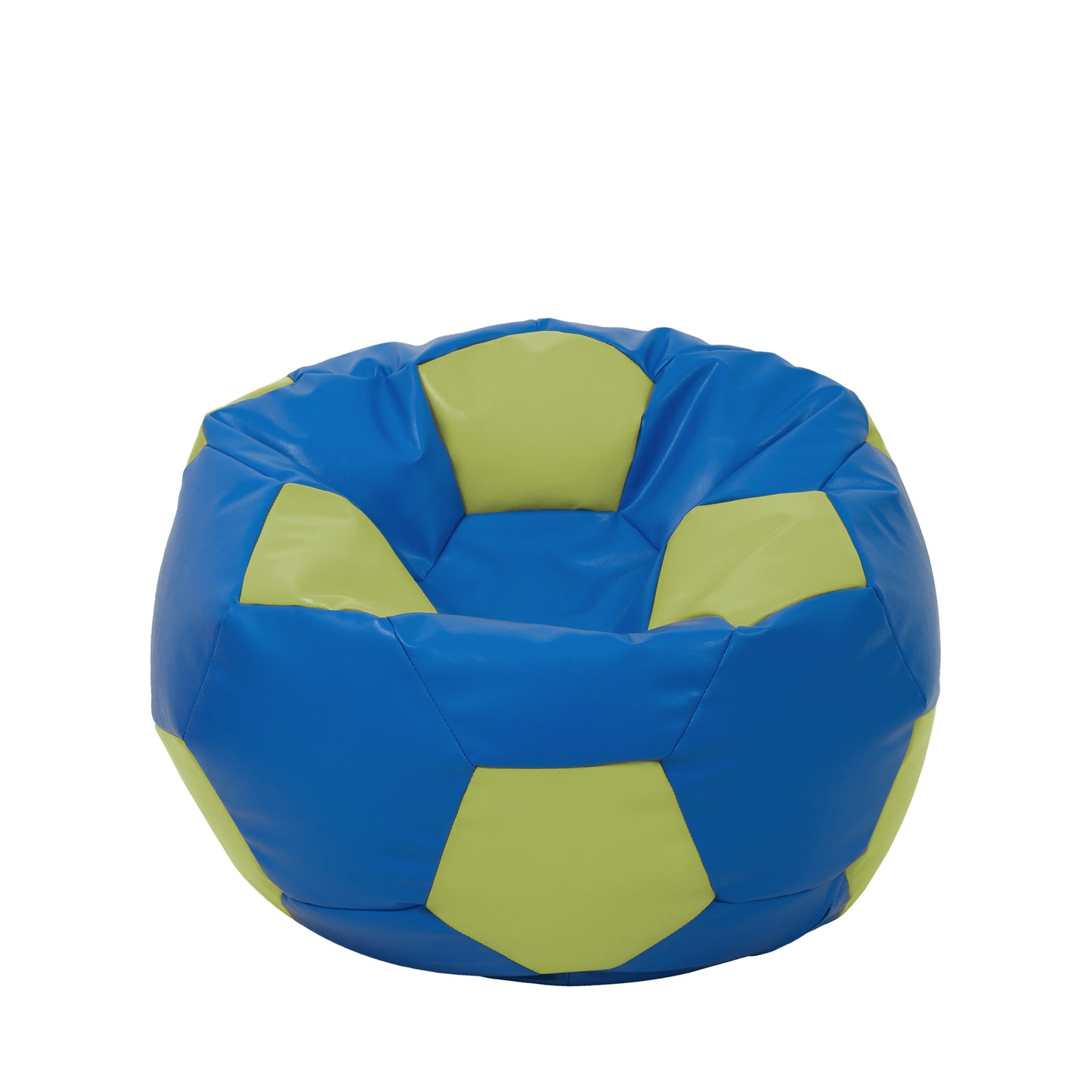 Fotoliu puf Mondo Ball - imitatie piele - albastru/verde