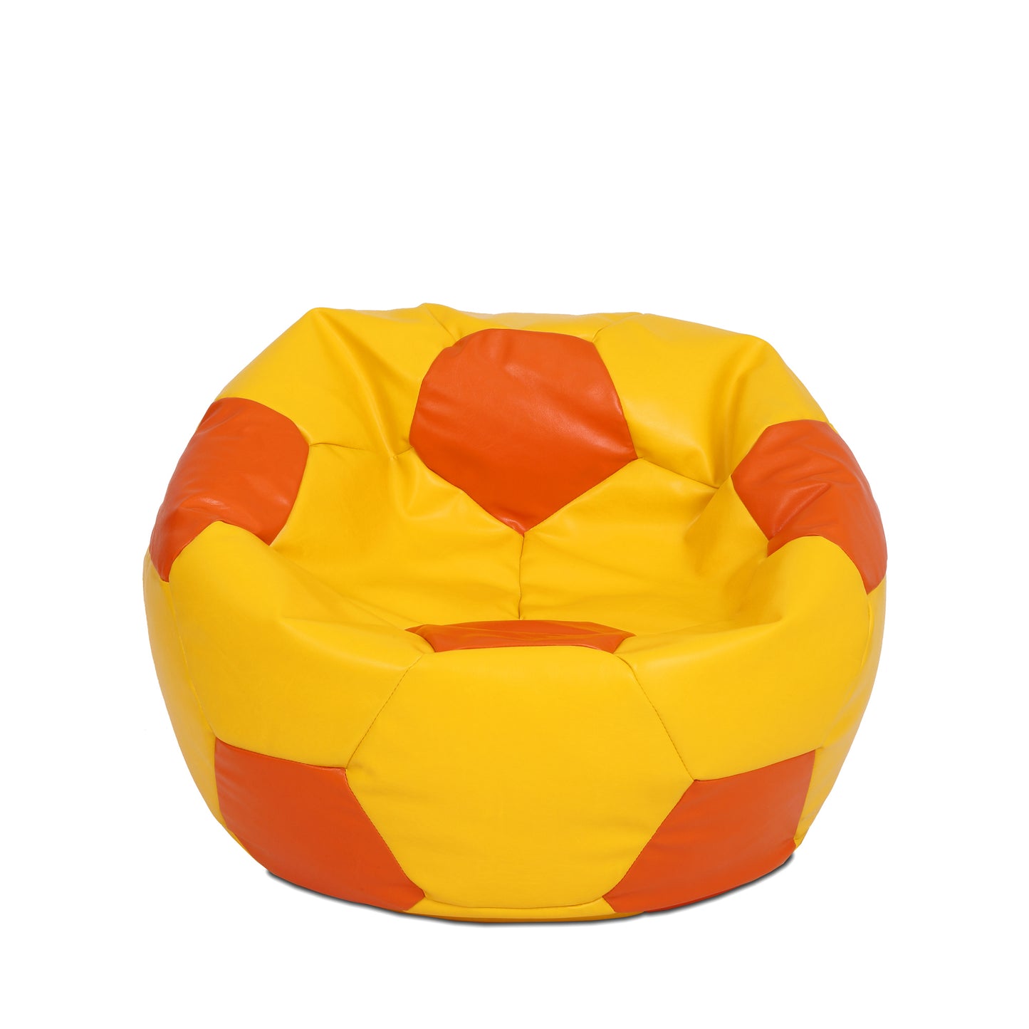 Fotoliu puf Mondo Ball - imitatie piele - galben/portocaliu