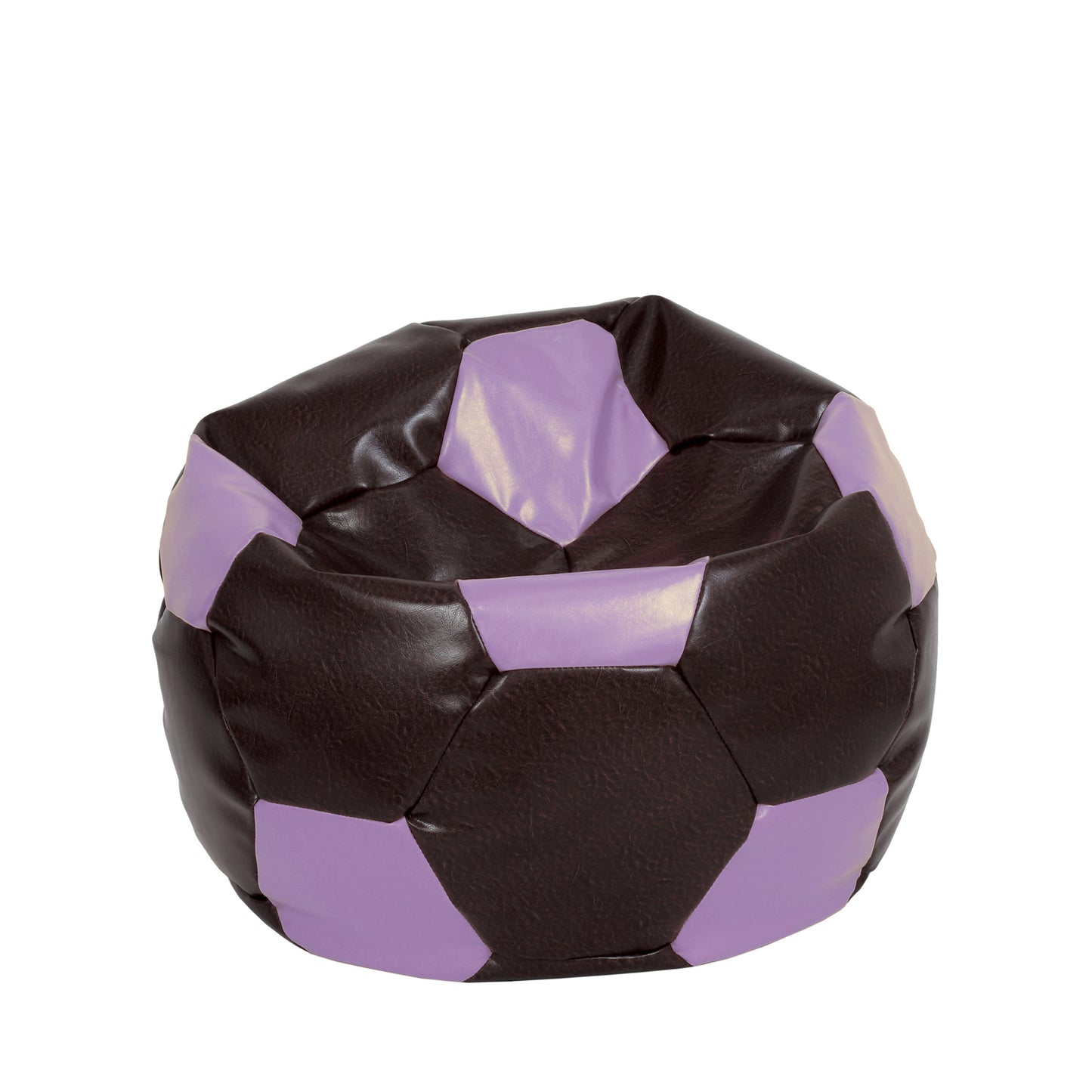 Fotoliu puf Mondo Ball - imitatie piele - maro/mov