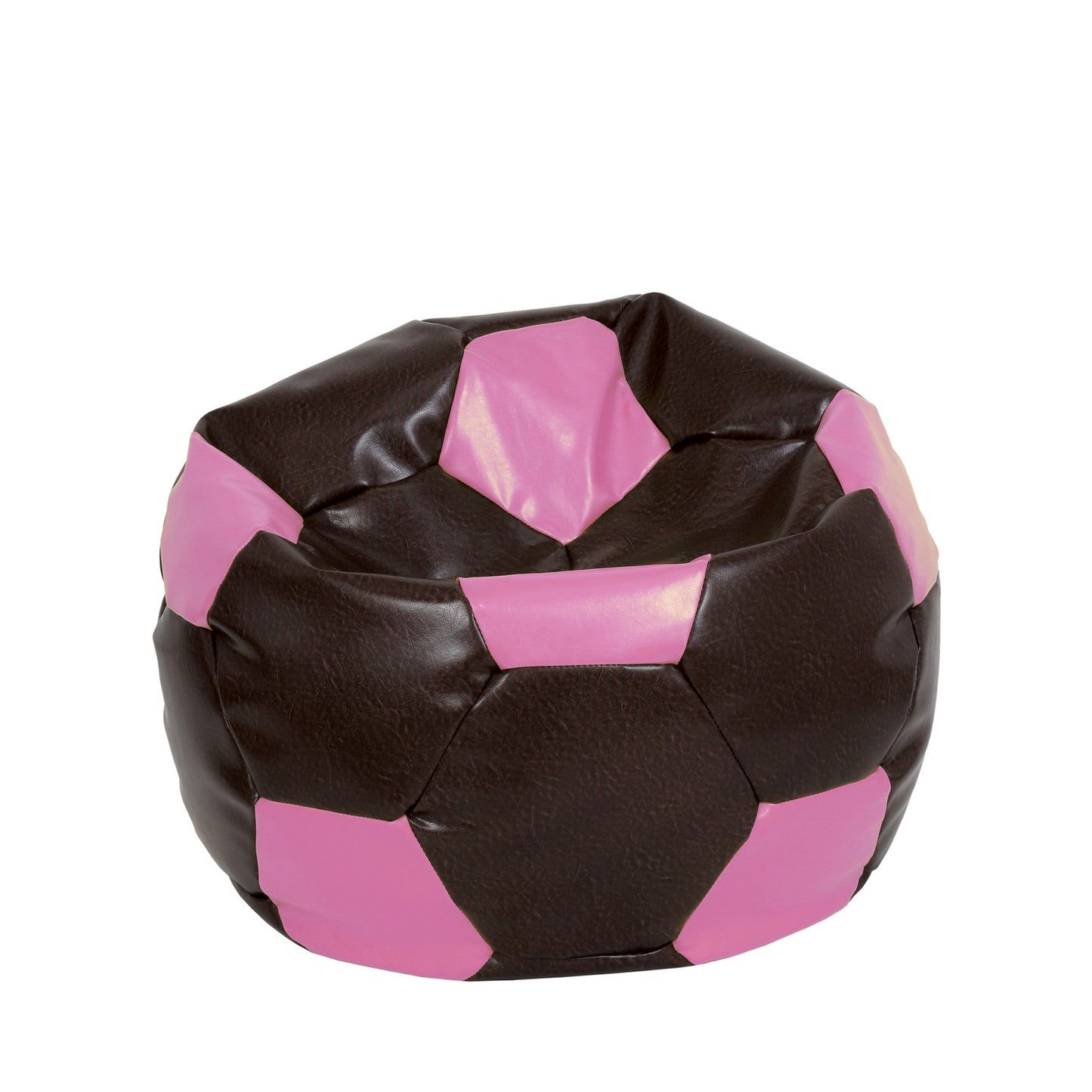 Fotoliu puf Mondo Ball - imitatie piele - maro/roz