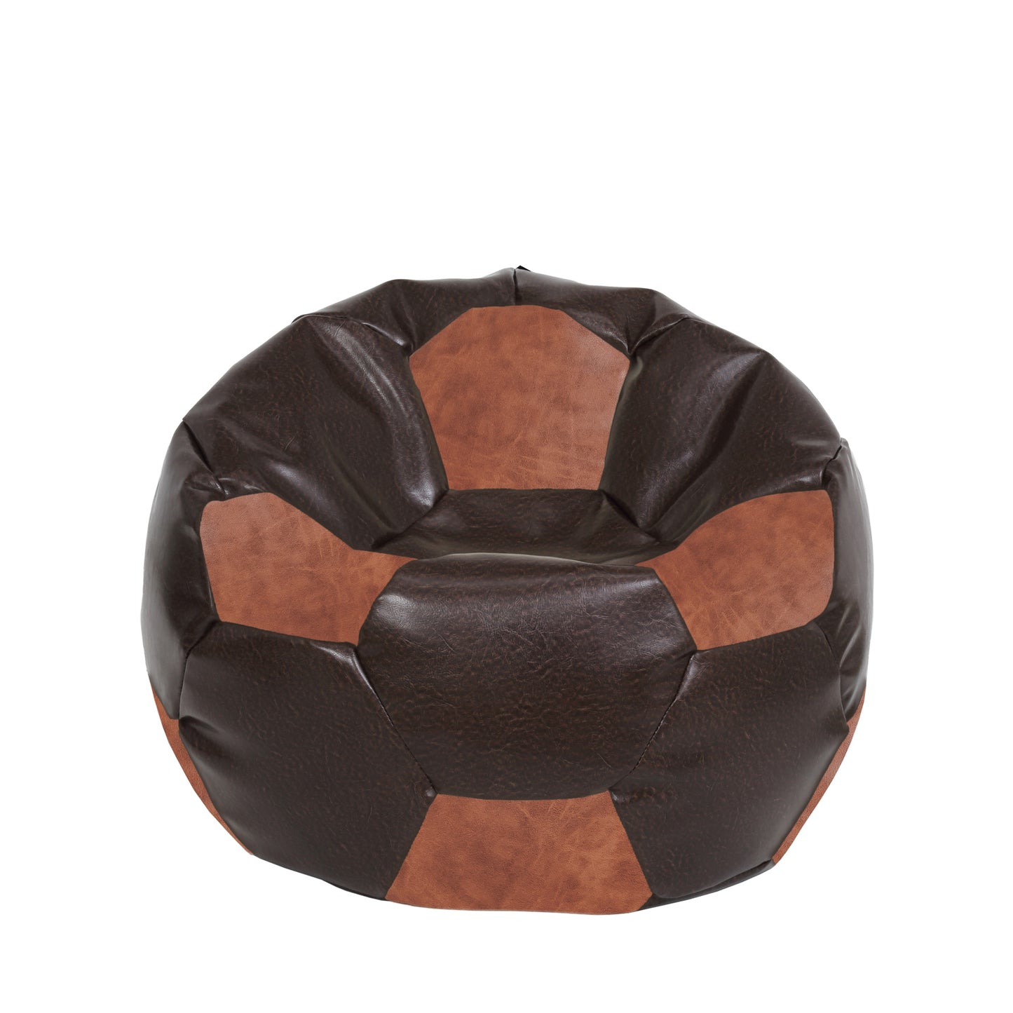 Fotoliu puf Mondo Ball - imitatie piele - maro/coniac