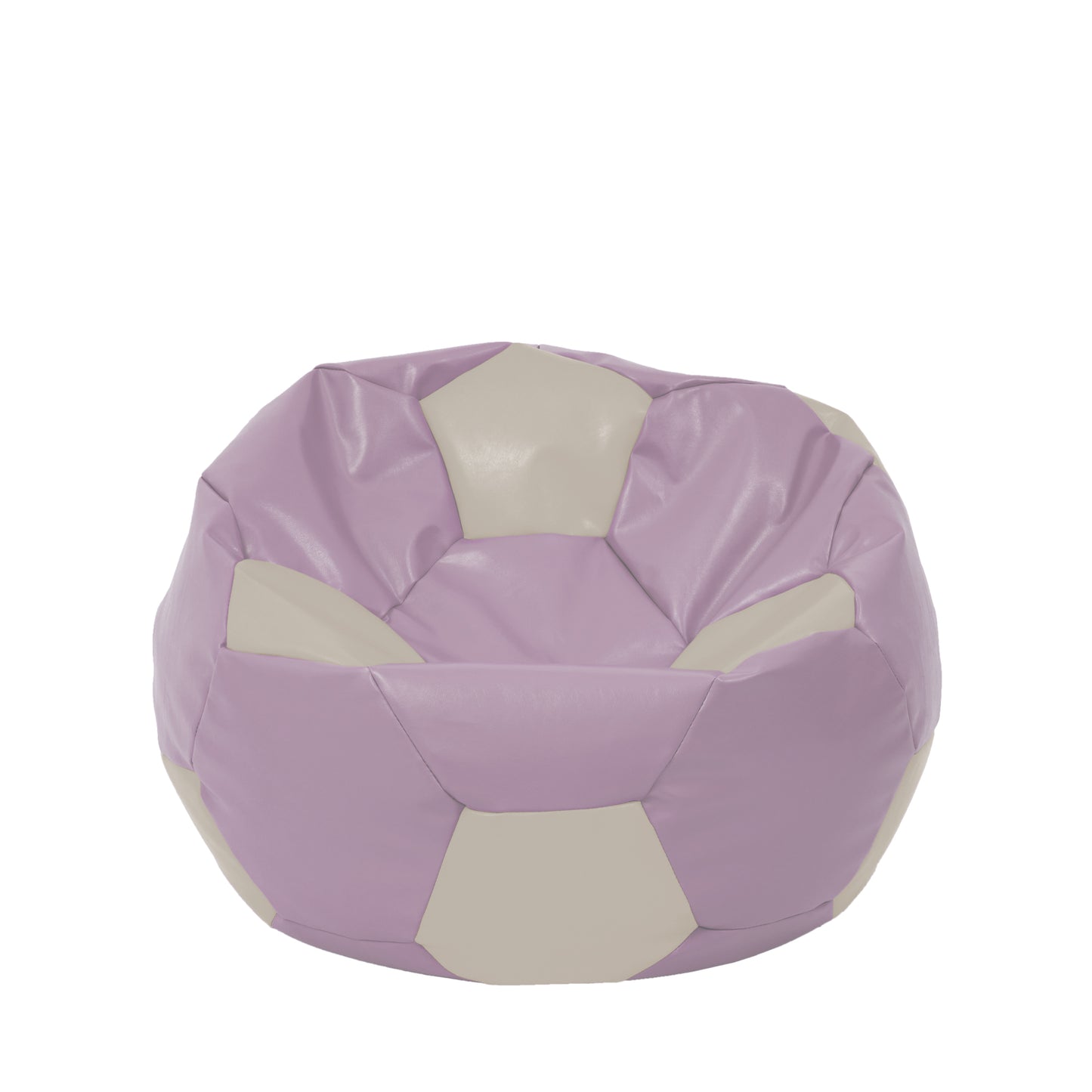 Fotoliu puf Mondo Ball - imitatie piele - mov/crem