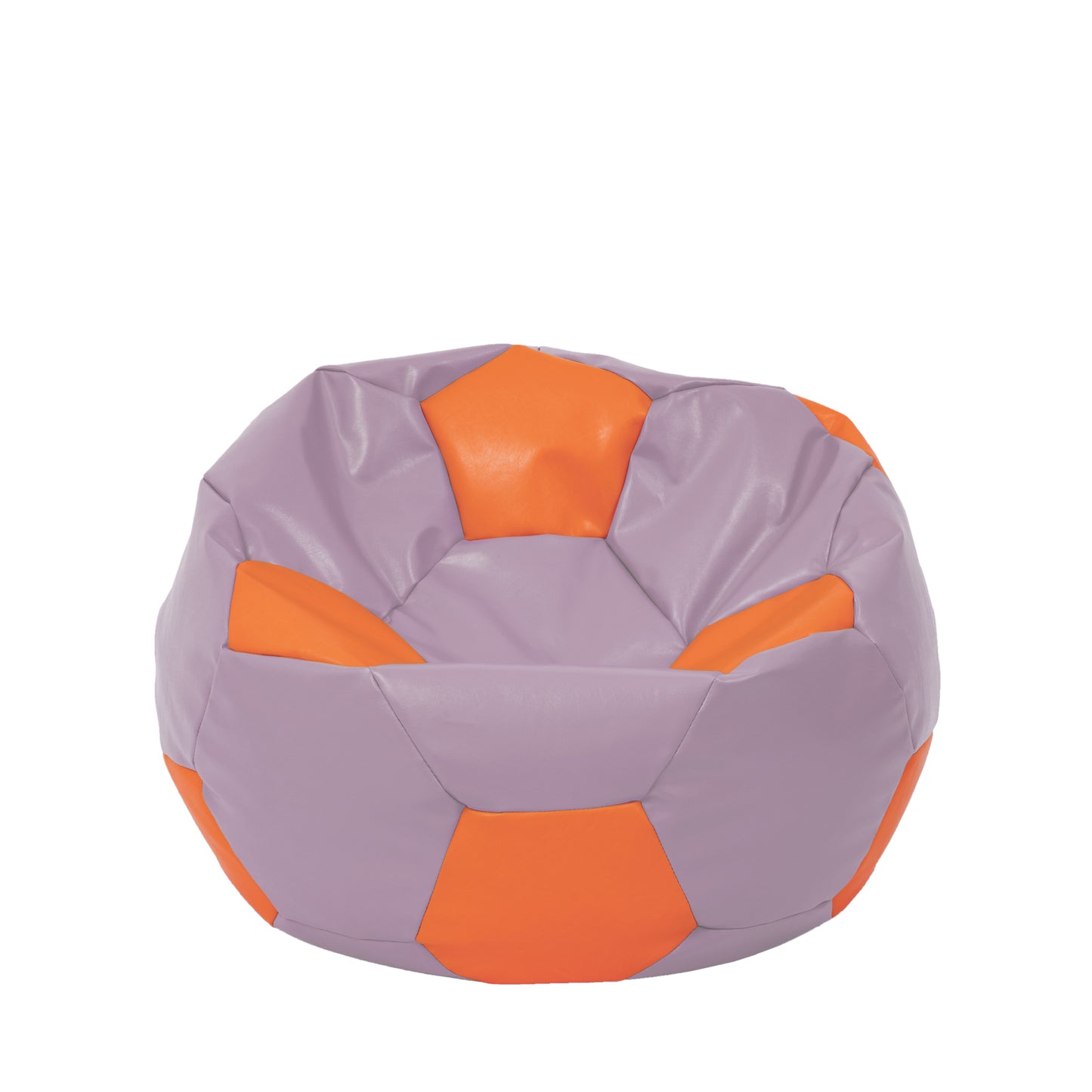 Fotoliu puf Mondo Ball - imitatie piele - mov/portocaliu