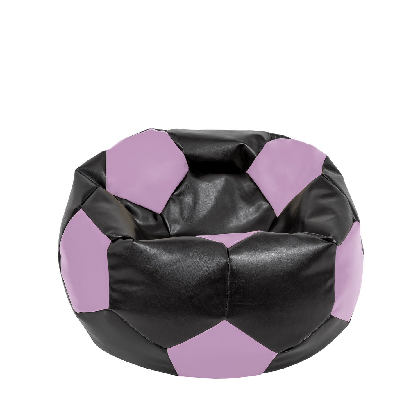 Fotoliu puf Mondo Ball - imitatie piele - negru/mov