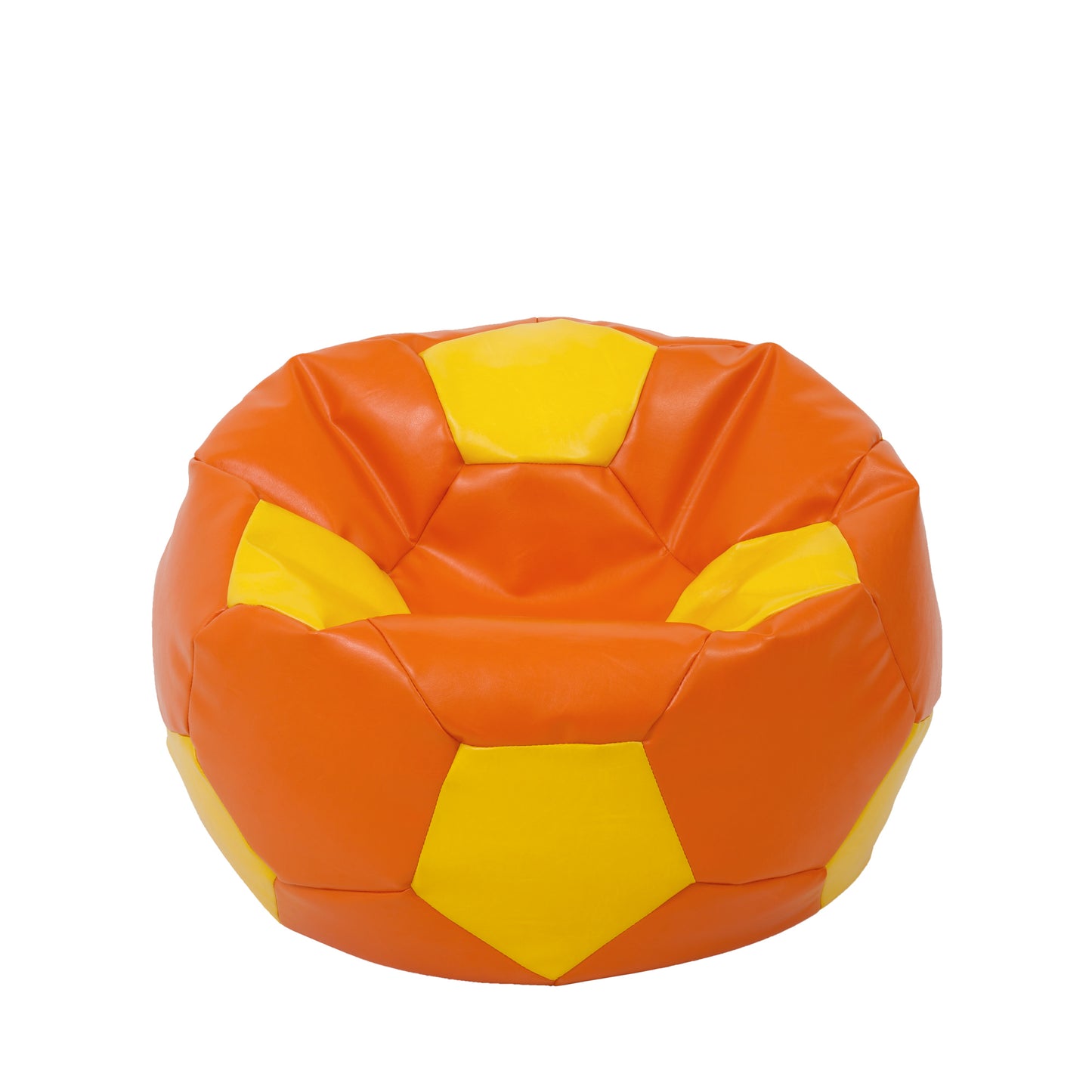 Fotoliu puf Mondo Ball - imitatie piele - portocaliu/galben