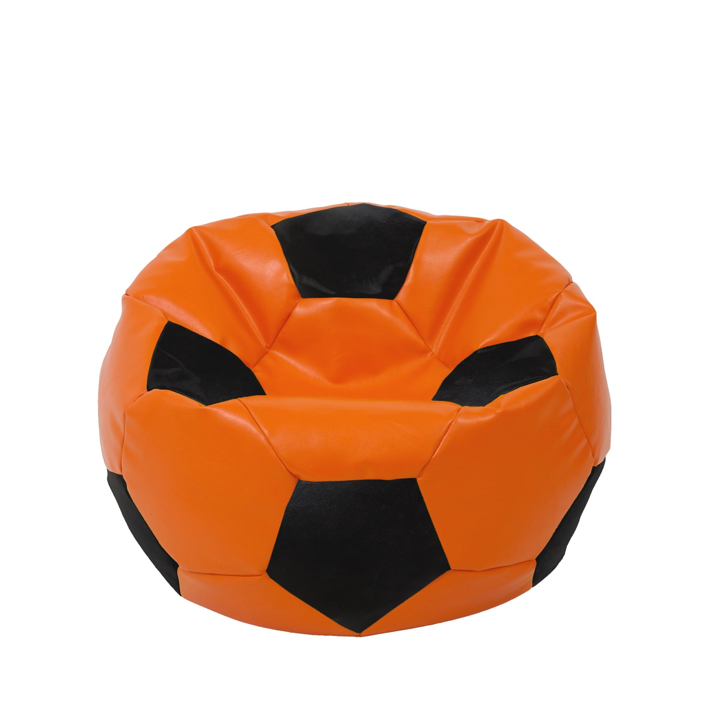 Fotoliu puf Mondo Ball - imitatie piele - portocaliu/negru