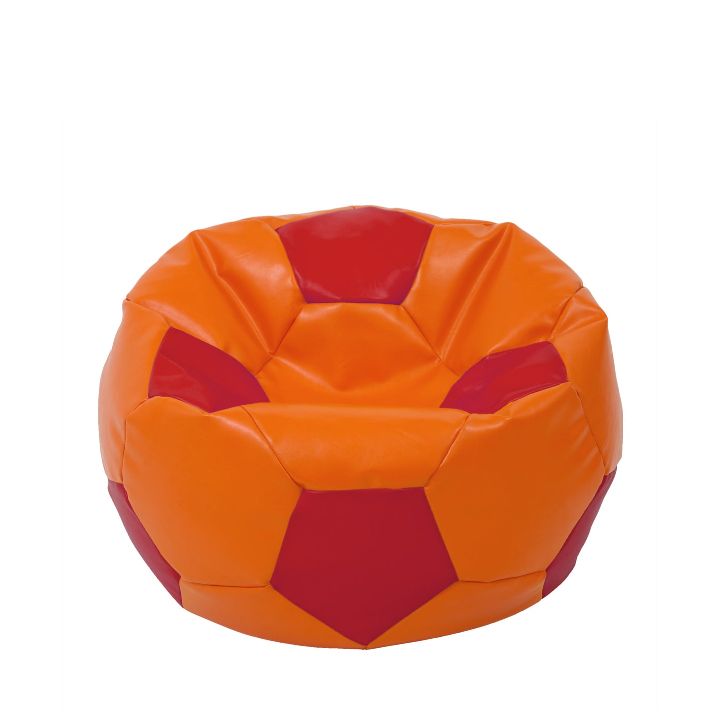 Fotoliu puf Mondo Ball - imitatie piele - portocaliu/rosu