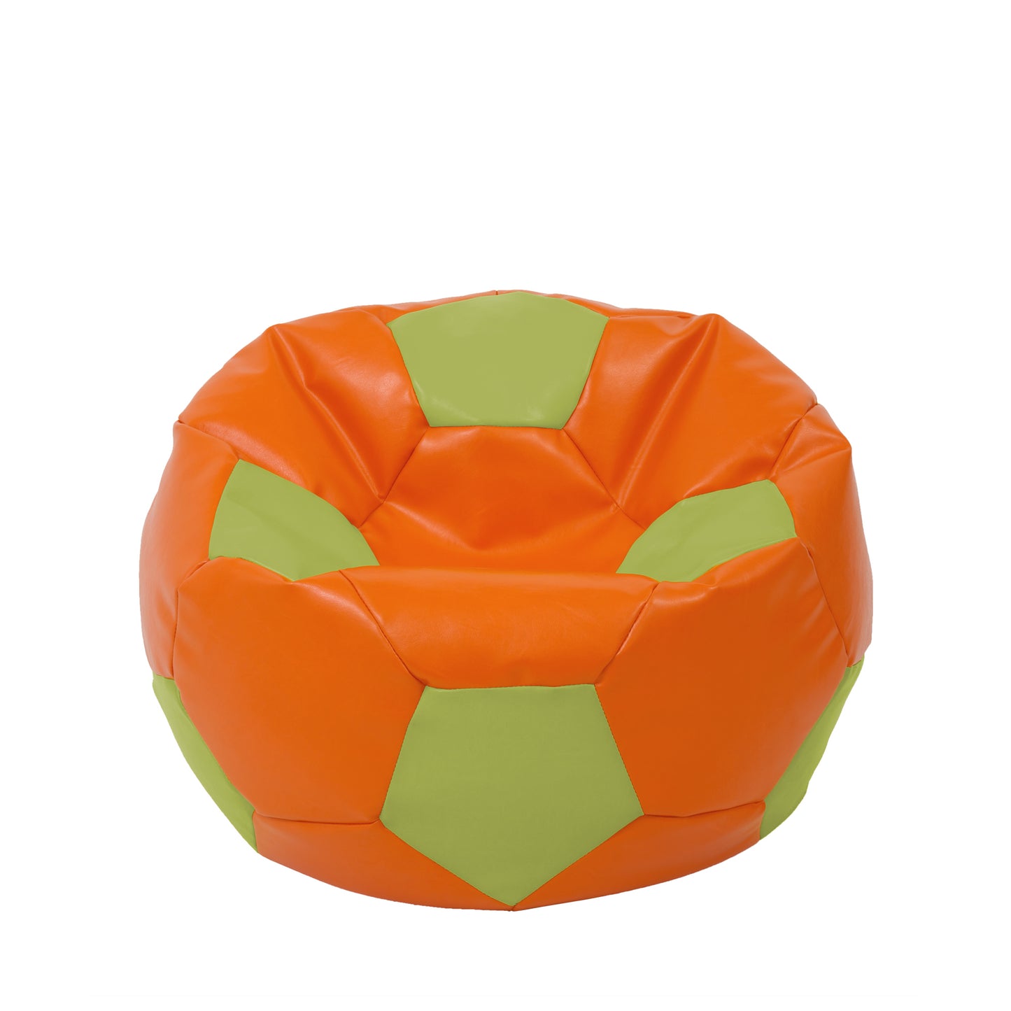 Fotoliu puf Mondo Ball - imitatie piele - portocaliu/verde