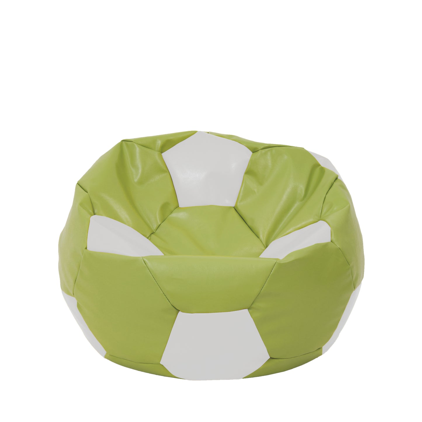 Fotoliu puf Mondo Ball - imitatie piele - verde/alb