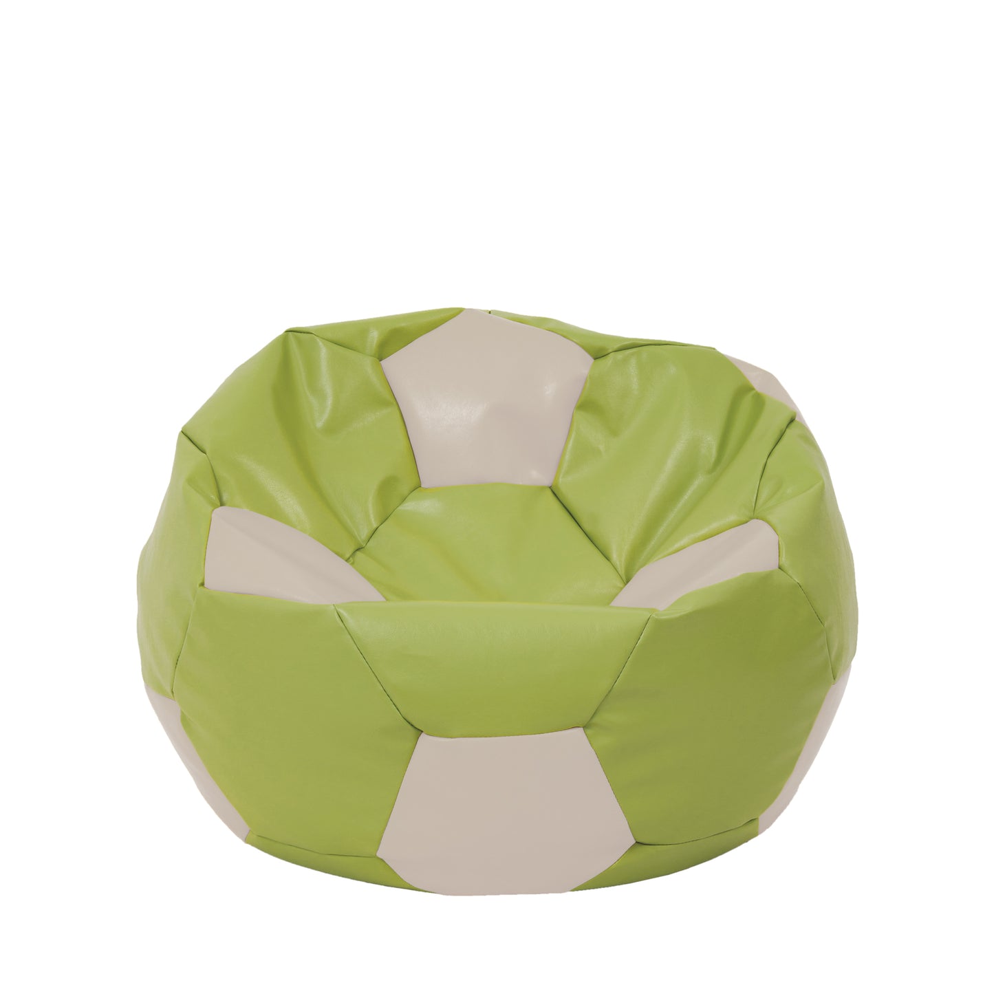 Fotoliu puf Mondo Ball - imitatie piele - verde/crem