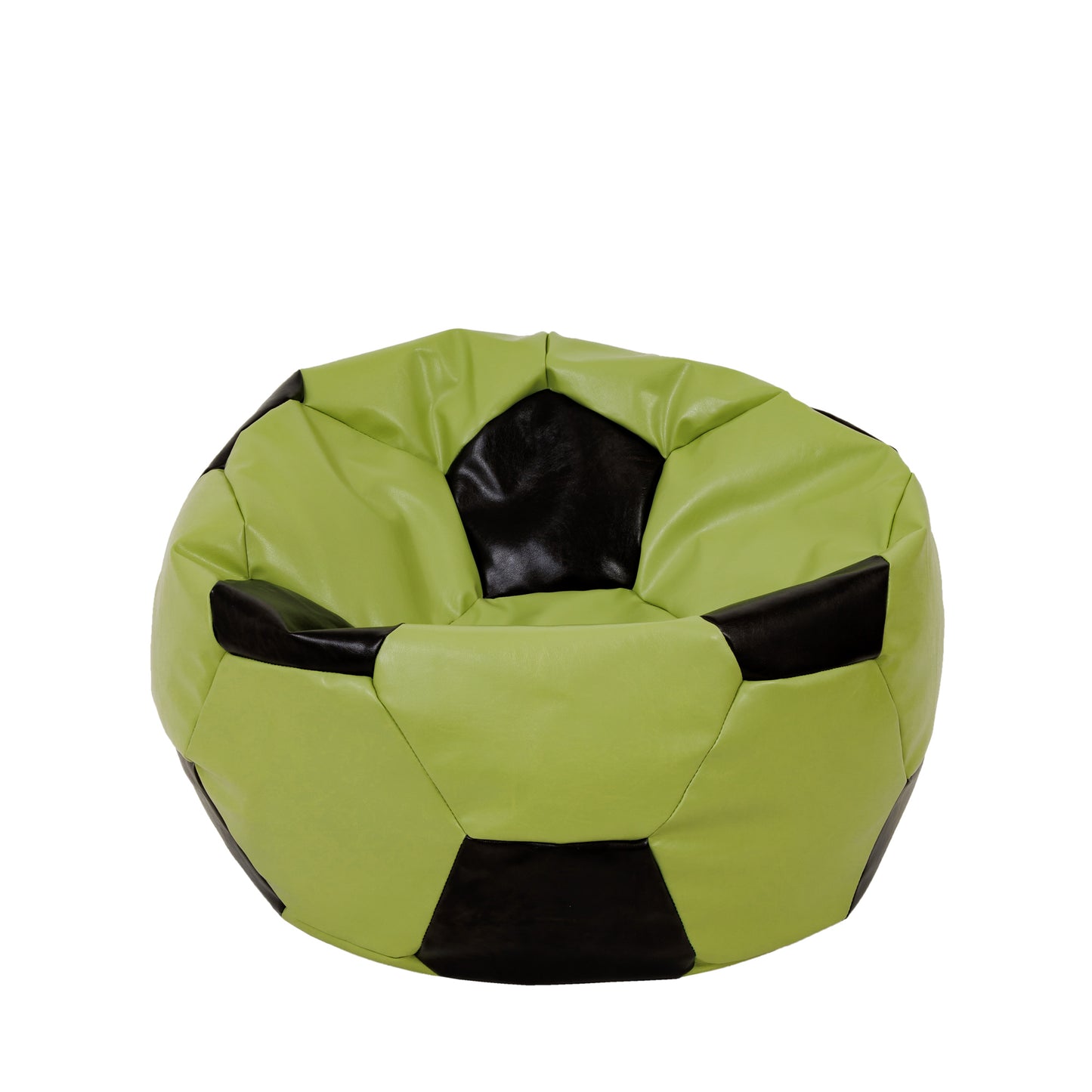 Fotoliu puf Mondo Ball - imitatie piele - verde/wenge
