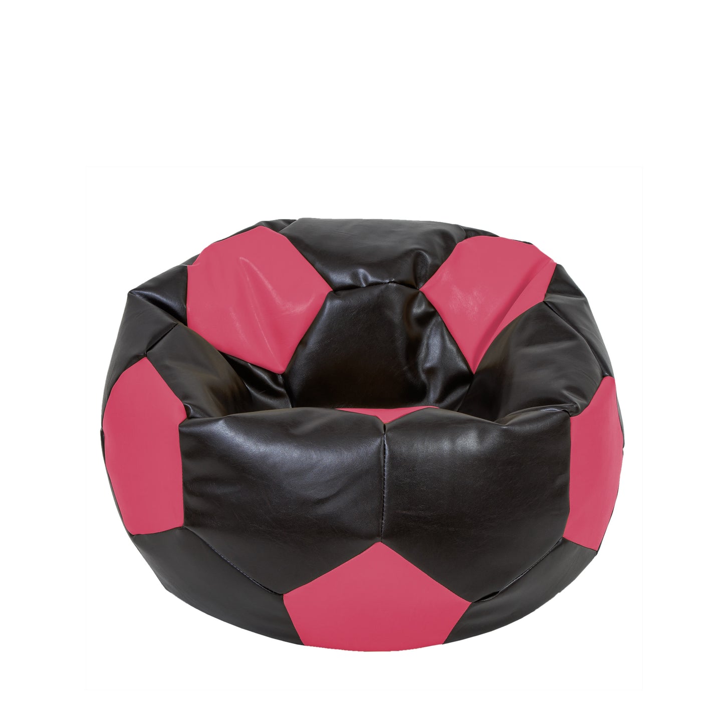 Fotoliu puf Mondo Ball - imitatie piele - wenge/roz