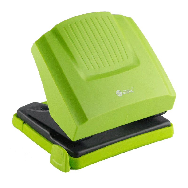 Perforator plastic cu rezistenta mare la impact, 30 coli verde Willgo