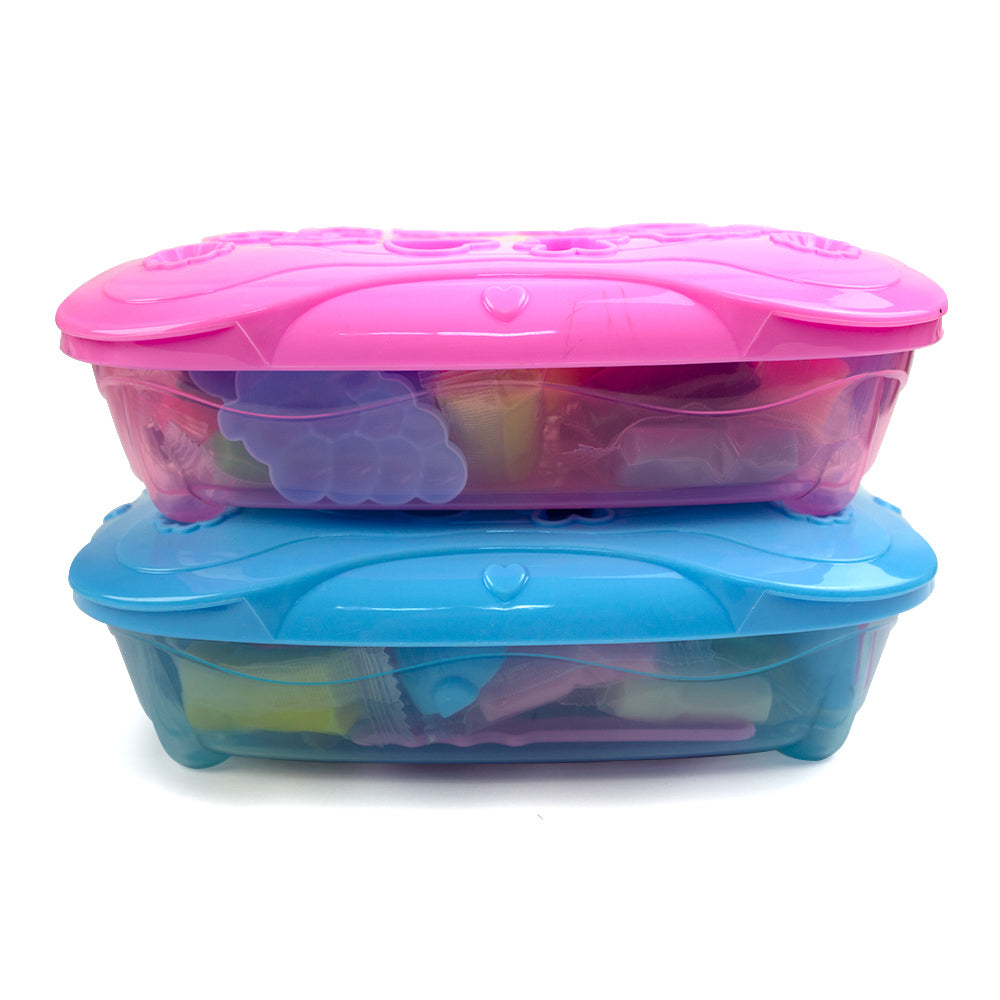 Plastilina "play dough" in cutie plastic, capac cu sabloane, 24 culori si accesorii modelat No.8821