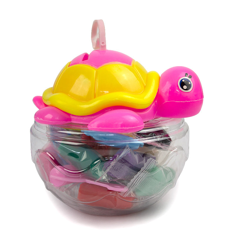 Plastilina "play dough" in cutie plastic forma broasca testoasa, 12 culori si accesorii modelat No.825