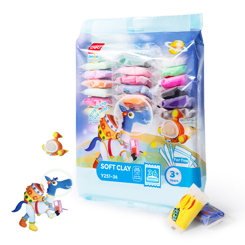PLASTILINA SOFT CLAY 36 CULORI 216G DELI