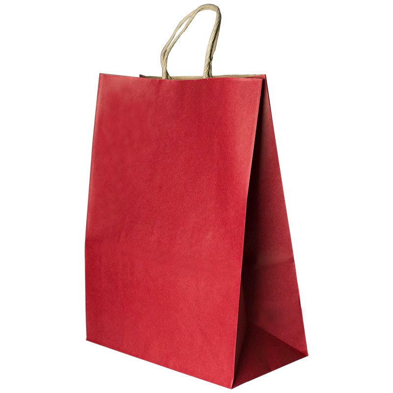 Punga carton 150g kraft 26*33*12 cm -rosu